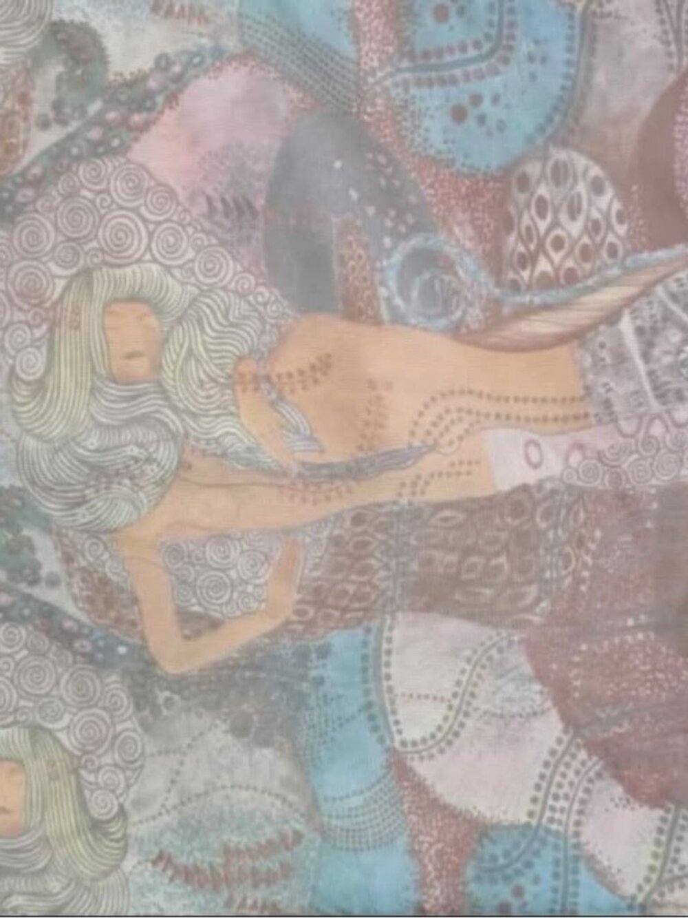 Boho Goddess Comforter Bedding in Soft Teal and Sandy Beige
